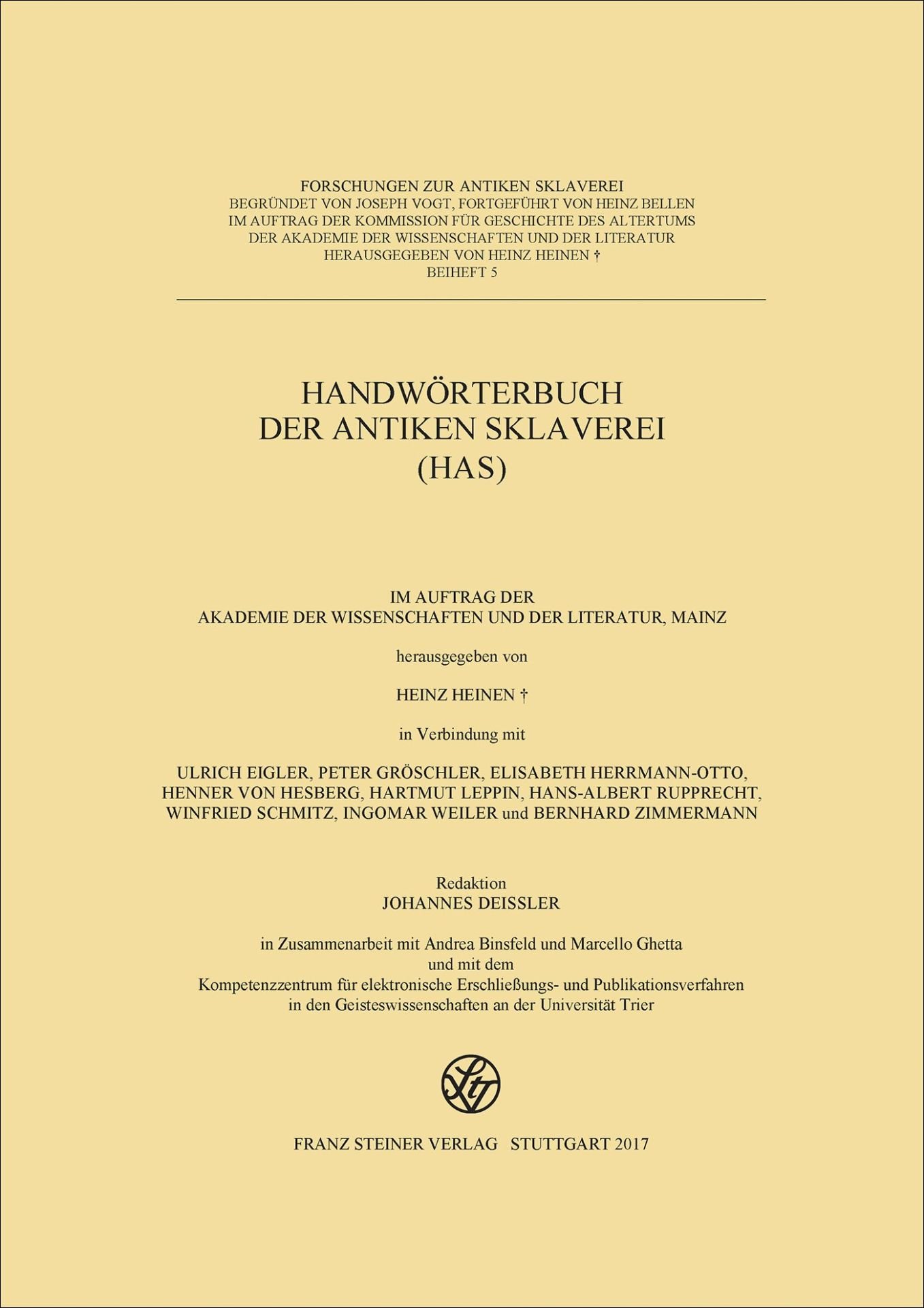 Handwörterbuch der antiken Sklaverei (HAS)